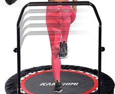 NEW SALE | 40" Folding Mini Fitness Indoor Exercise Workout Rebounder Trampoline with Handle, Max Load 150KG
