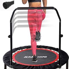 NEW SALE | 40" Folding Mini Fitness Indoor Exercise Workout Rebounder Trampoline with Handle, Max Load 150KG