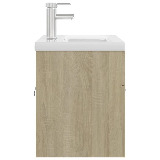 Sink Cabinet with Built-in Basin Sonoma Oak Chipboard