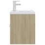Sink Cabinet with Built-in Basin Sonoma Oak Chipboard Image 6