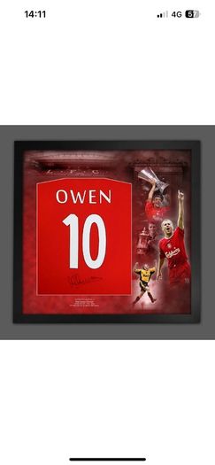 Signed Michael Owen Framed Shirt
