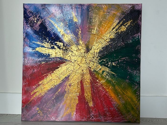Colour burst abstract painting