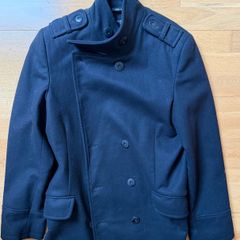 Peter Werth Black Faux Fur Collar Coat small