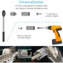 Right Angle Drill+Universal Socket,105 Degree Right Angle Screwdriver Set Drill Hex Bit Socket Adapter,7mm-19mm Multifunctional Cordless Ratchet Adapter Socket Wrench Set Image 7