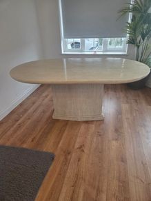 Marble table and 6 chairs.