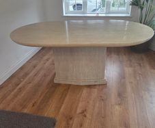 Marble table and 6 chairs.