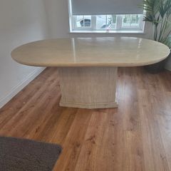 Marble table and 6 chairs.