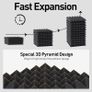 Acoustic Foam Panels, 30 x 30 x 5 cm Sound Proof Panels Self Adhesive,High Density Acoustic Wall Panels for Sound Absorption and Echo Control 24 Pack Black Image 4