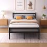 Double Bed Frames with Headboard 4ft6 Black Metal Double Bed Frame with Storage for Adult Teenagers Heavy Duty Non-Slip with Steel Slats No Box Spring Needed Image 4