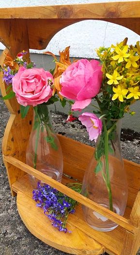 Rustic floating / stand flower vases / display