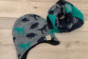 Boys Dino hat and snood set