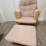 Babylo Milan Glider Armchair Chair With Ottoman Footstool - Natural Image 2