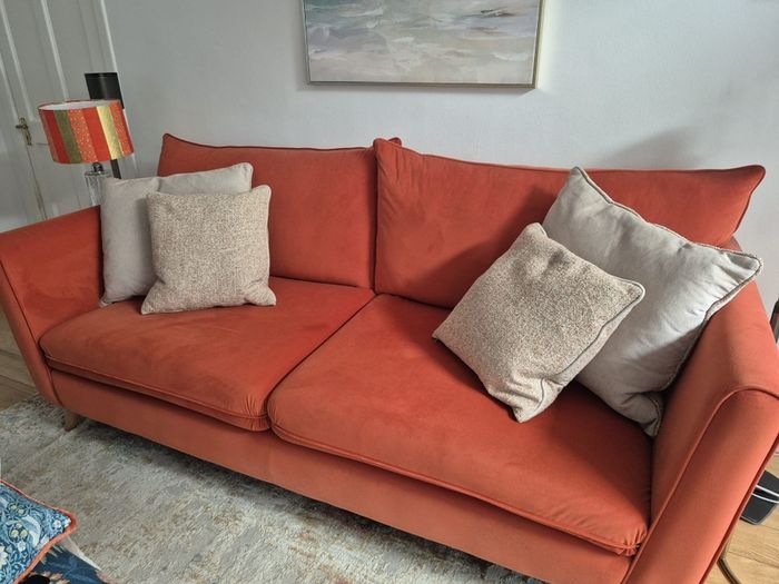 Burnt orange sofa