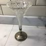 Unique Cone shaped 1950's Flower Vase on EPNS base Image 3