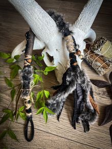 Fantasy Hairwrap Dreadwrap with a Leather Bead and Trinkets Cosplayh