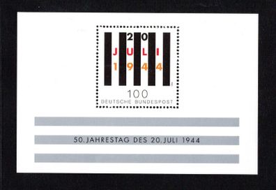 1994 Germany (Deutsche Bundespost) The 50th Anniversary of the Rebellion Against Nazism Miniature Sheet Mint Never Hinged (MNH)