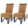 Dining Chairs 2 pcs Abaca and Solid Mango Wood Image 2