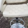2 Cream Faux Leather Swivel Bar Stools / Kitchen Island Chairs Image 2