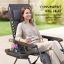 Zero Gravity Chairs Set of 2, Folding Sunloungers Reclining Garden Chairs with Cup Holder, Headrest, Dark Grey Image 5