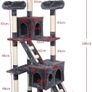 Cat Tree Tower With Tunnel Condo Hammock Bed, 186cm Cat Activity Centres Scratching Post Tower Tree Pet Palace Cat Palace, Tall Cat Tree Climbing Tower Image 2