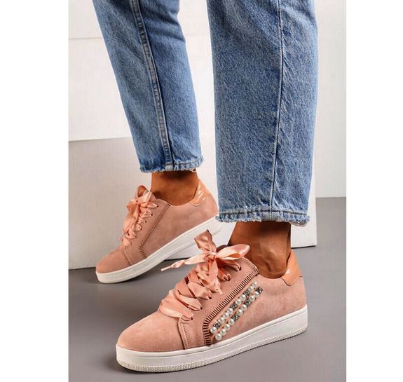 Stunning Pink Lace Up Shoes size 6