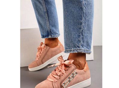 Stunning Pink Lace Up Shoes size 6