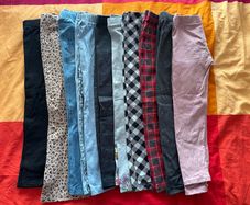 Bundle of 10 pairs of leggings for a girl, 116cm (5-6 years)