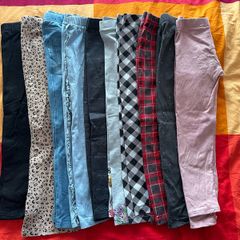 Bundle of 10 pairs of leggings for a girl, 116cm (5-6 years)