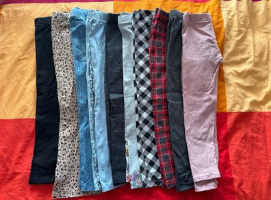 Bundle of 10 pairs of leggings for a girl, 116cm (5-6 years)