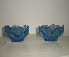 Blue Thick Candle Holders - Decor