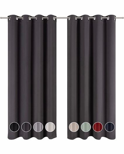 Blackout Curtains - Set of 2 Eyelet Curtains - Easy Installation, Maximum Protection, Black Out for Bed and Living Room Multiple Sizes/Colours