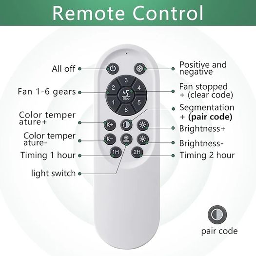 Ceiling Fan with Light and Remote Control, Dimmable Bedroom Fan, 6-Speed Settings, Suitable for Bedrooms, Living Rooms, and Kitchens - White