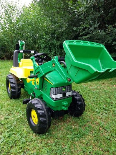 Rolly Toys John Deere kids tractor with digger attachment