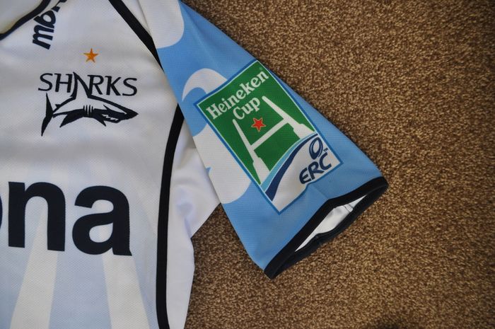Sale Sharks Player Issue Rugby Jersey Shirt Rare Free Post