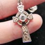 Vintage Sterling Silver 925 Celtic Heart Cross Pendant Necklace 18,2" Image 7
