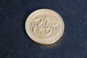 Australia The Perth Mint Est. 1899 Swan Token 32mm 14.4g Gold Plated