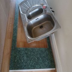 Stainless steel sink and tap with countertop