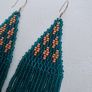 Turquoise earrings handwoven, silver earhooks Image 2