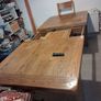 Calgary oak 1.8m extendable dining table and 3 chairs Image 2