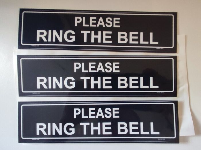 "Please ring the bell" stickers - bundle of 3