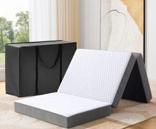 Foldable Folding Mattress King, Tri-fold Memory Foam Mattress with Washable Cover, Fit for Travel, Camping, Floor, Guest Bed (150x200x15cm)