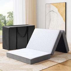 Foldable Folding Mattress King, Tri-fold Memory Foam Mattress with Washable Cover, Fit for Travel, Camping, Floor, Guest Bed (150x200x15cm)