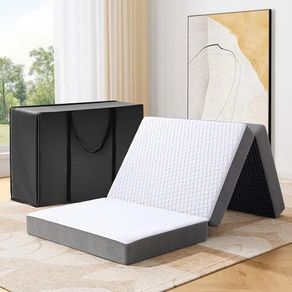Foldable Folding Mattress King, Tri-fold Memory Foam Mattress with Washable Cover, Fit for Travel, Camping, Floor, Guest Bed (150x200x15cm)