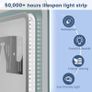 500x700 mm Bathroom-Mirror-with-LED-Lights for Wall, Bluetooth, Anti-Fog, 3 Colors Dimmable Bathroom-LED-Mirror, Memory Function, HD Tempered Glass, IP44 Smart-Mirror(Horizontal/Vertical) Image 9
