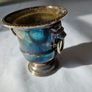 Vintage Viners Of Sheffield Silver Plated Lion Head Ringed Urn/Vase Lined Image 5