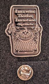 Edgar Allan poe , pin back badge.