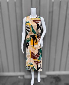 New Primark Vintage Style Nautical Chain Print Midi Dress