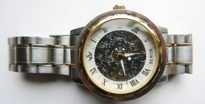 Men's Sewor Skeleton Mechanical  Watch