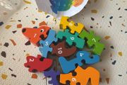wooden toy dog jigsaw numbers