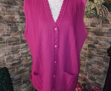 Vintage fuschia pink sleeveless cardigan xl